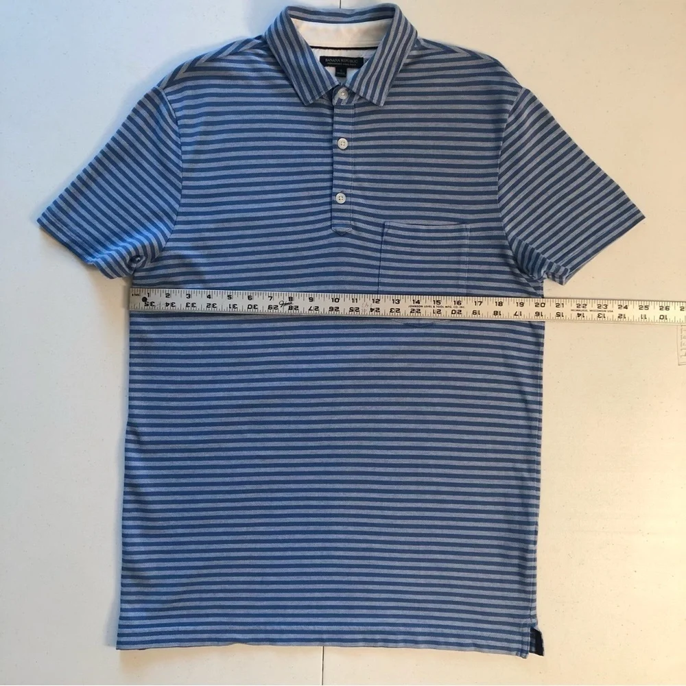 Banana Republic Men’s Blue Performance Pique Polo Shirt Size Small